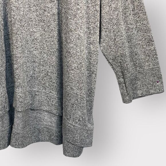 Cacique Tunic Top Women 28 Gray Heather Crossover V-Neckline Hi Low Hem Soft P12 - Picture 5 of 11